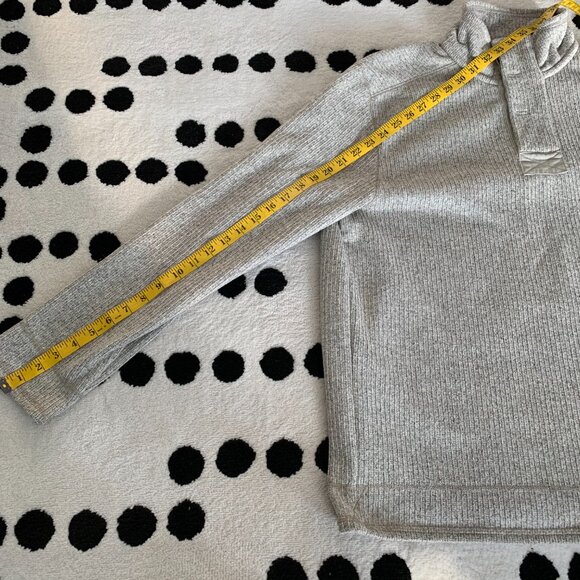 Field & Stream Sweater Henley Men L Grey Ribbed Chunky Knit Mock Neck 1/4 Button - Picture 11 of 11